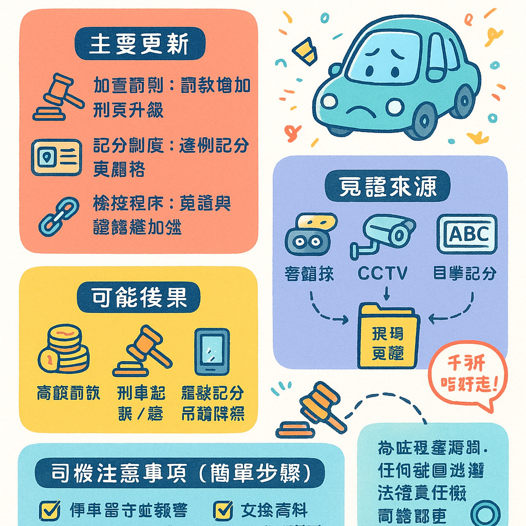 交通意外不顧而去刑罰 - 違例駕駛記分制度