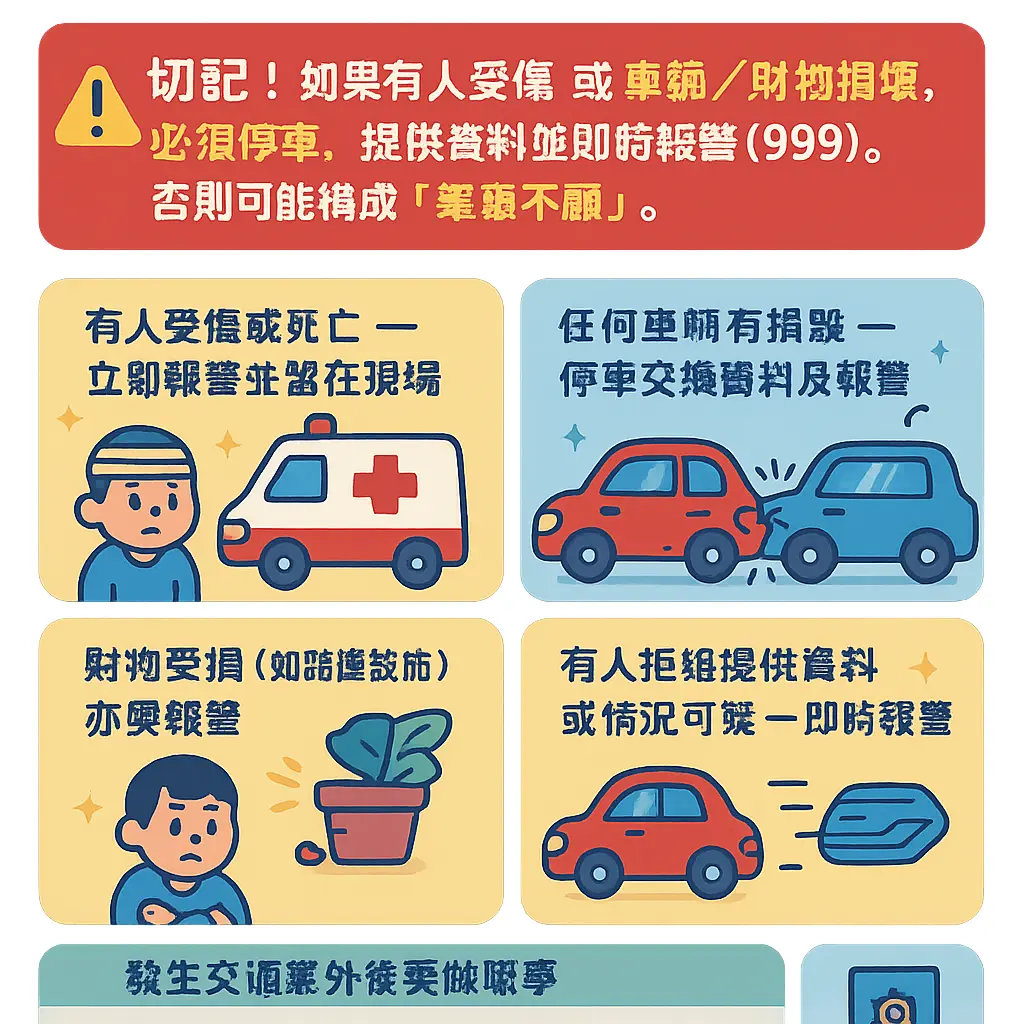 發生交通意外後沒有報案 - 香港法例第374章