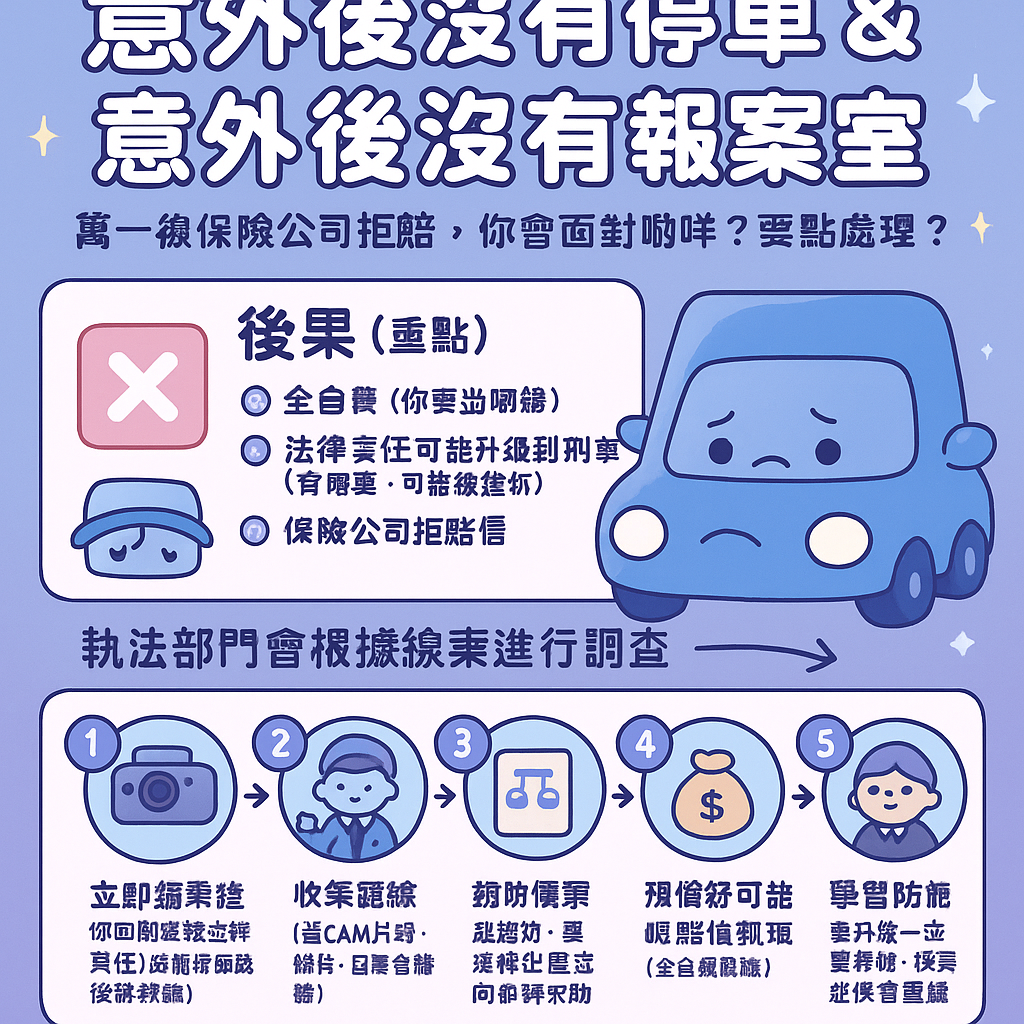 意外後沒有停車及意外後沒有報案 - 交通違例