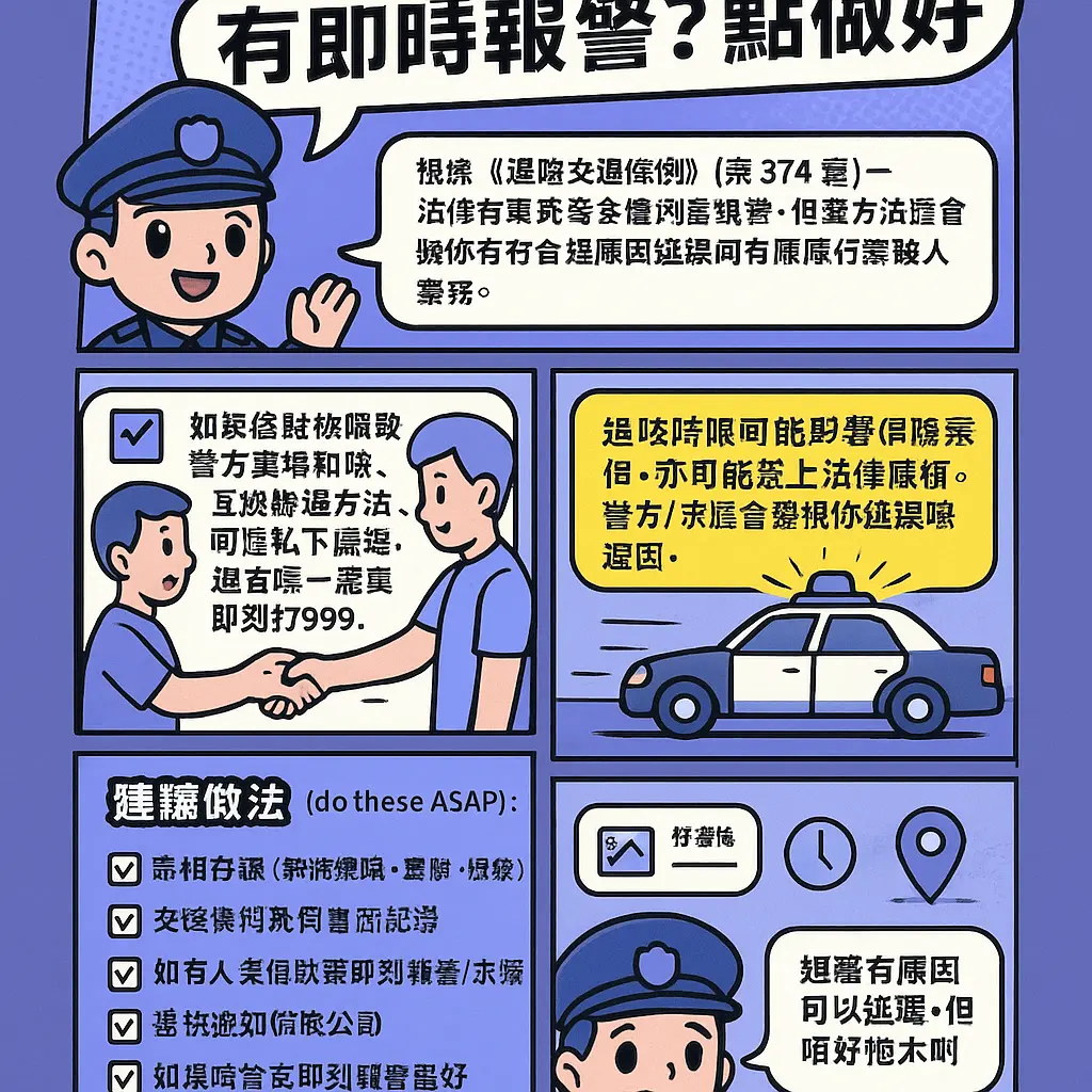 發生交通意外後沒有報案 - 警察