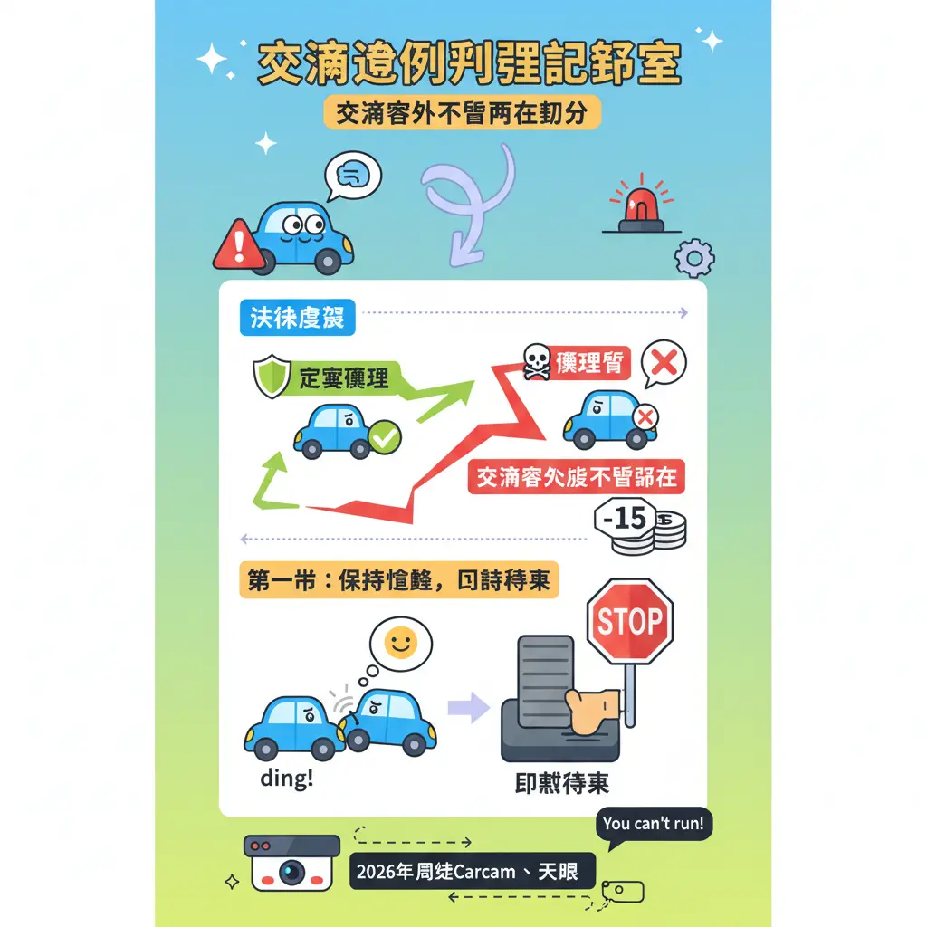 交通意外不顧而去扣分 - 交通違例判罪記錄室