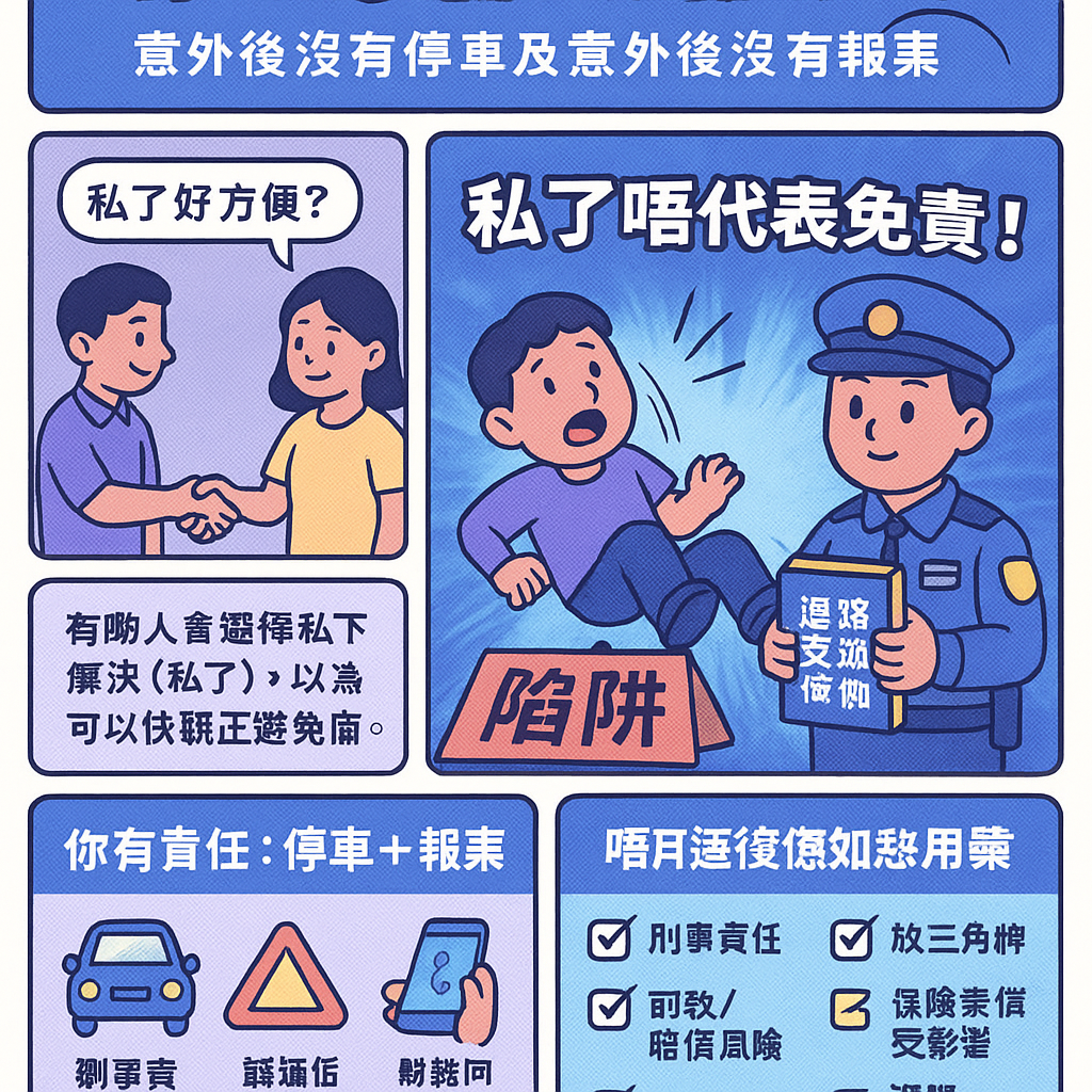 意外後沒有停車及意外後沒有報案 - 法律責任
