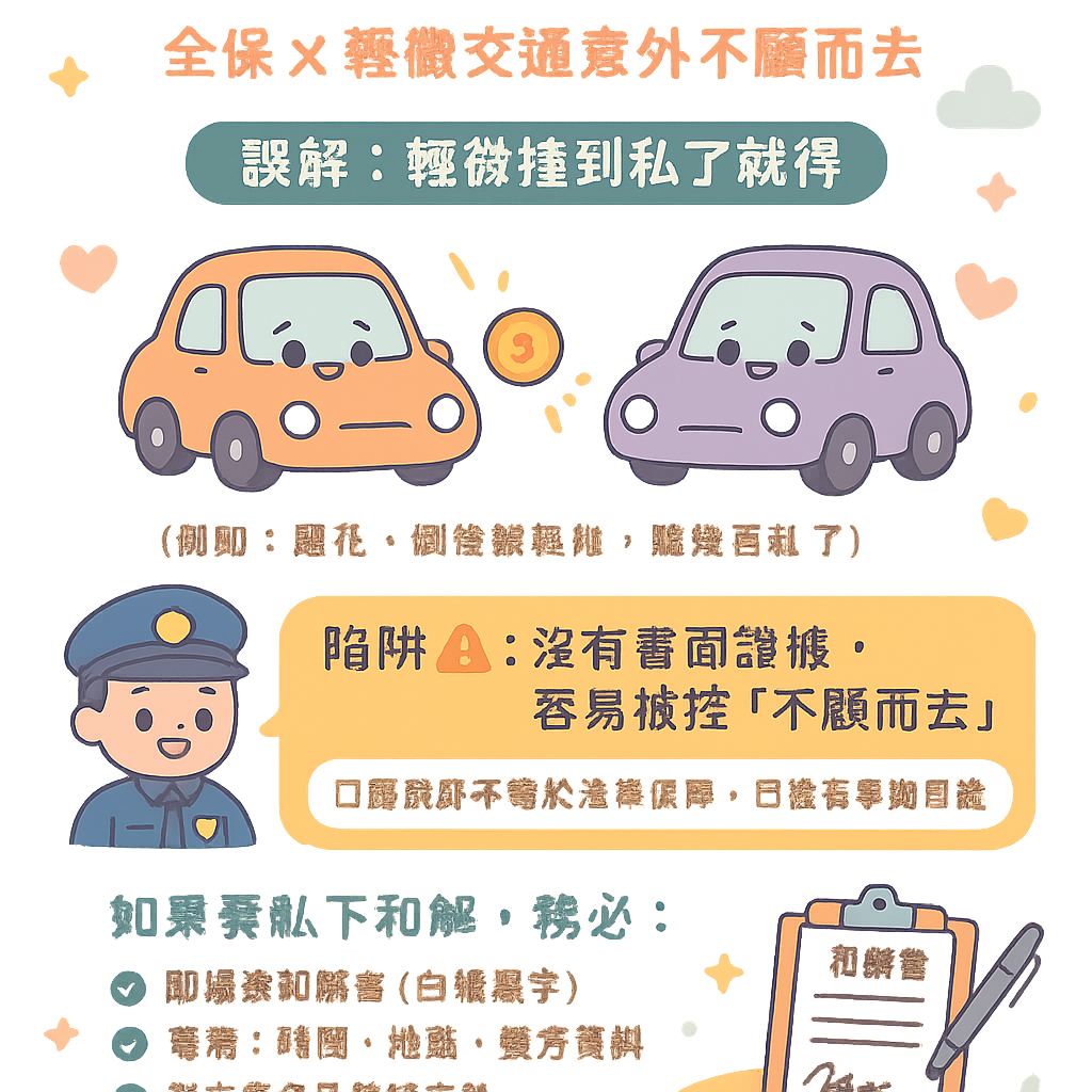 輕微交通意外不顧而去 - 全保