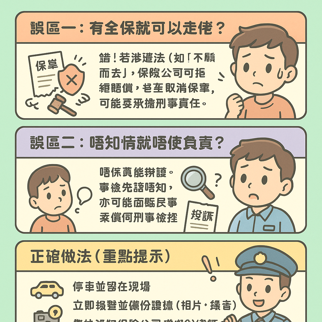 交通意外不顧而去不知情 - 危險駕駛