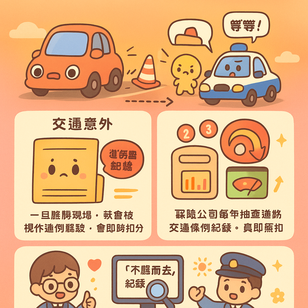 交通意外不顧而去扣分 - 運輸署